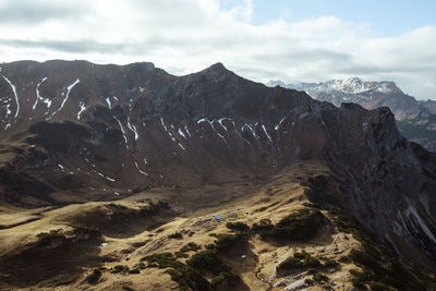 Scenic view of arid landscape during winter