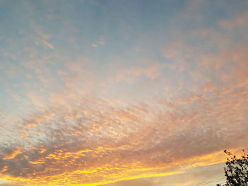 Low angle view of sky during sunset