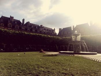 View of lawn against the sky