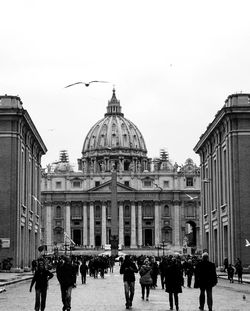 Group of people in front of building