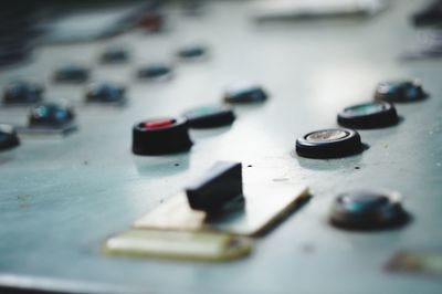 Close-up of computer keyboard on table