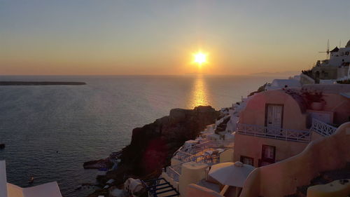 Scenic view of sea during sunset