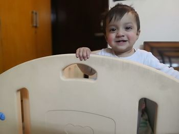 Portrait of cute boy smiling