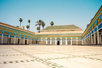 Exterior of building against clear blue sky