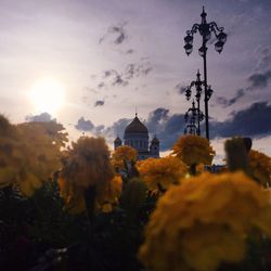 View of church against sky at sunset