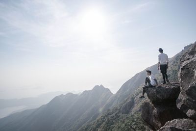 Man hiking on mountain