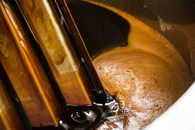 High angle view of water in container