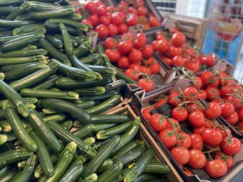 Vegetables for sale at market stall