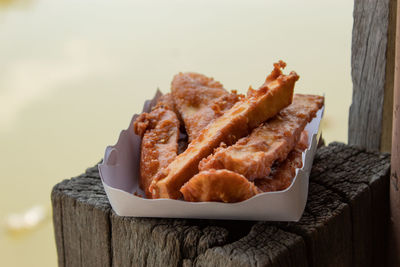 Close-up of food on table