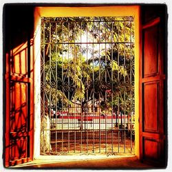 Closed door of house