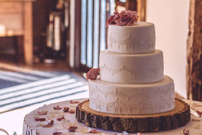 Close-up of cake on table in room