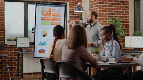 Business people having discussion at office