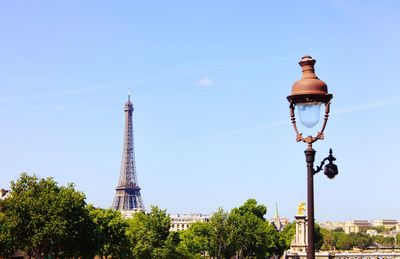 Low angle view of eiffel tower