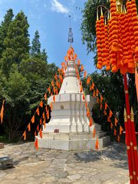 Exterior of temple building against sky