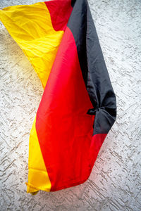 High angle view of flag