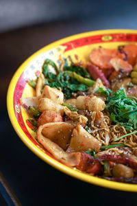 Close-up of food in bowl on table