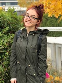 Portrait of young woman smiling