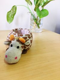 Close-up of stuffed toy on table