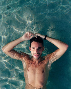 Young woman in swimming pool