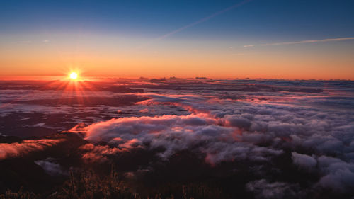 Scenic view of cloudscape against sky during sunset