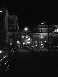 View of illuminated buildings at night