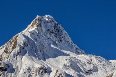 High section of snowed mountain peak