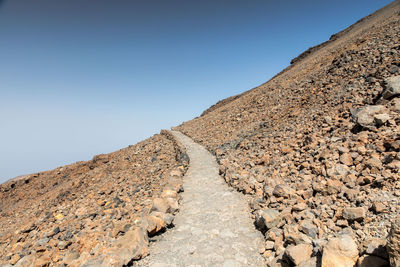 Scenic view of mountain against clear sky