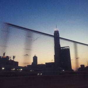 Low angle view of skyscrapers in city