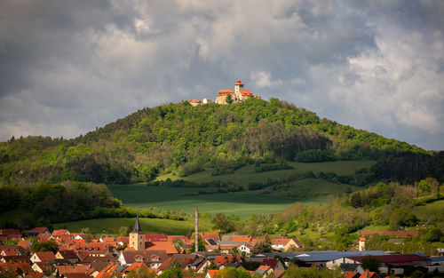 Panoramic view of buildings against sky