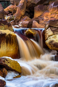 Scenic view of waterfall