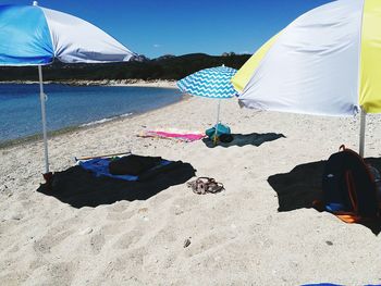 Scenic view of beach against clear sky