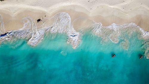 High angle view of beach