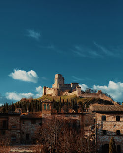 Low angle view of historic building against sky