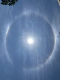 Low angle view of sky on sunny day