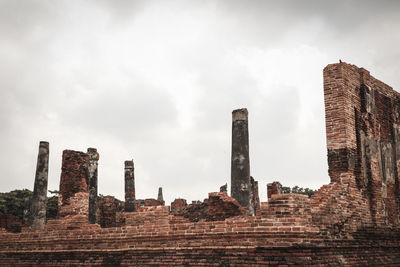 Low angle view of old building against sky