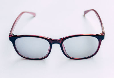 High angle view of eyeglasses on table