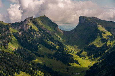 Panoramic view of the alps in switzerland.