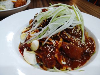 Close-up of food in plate