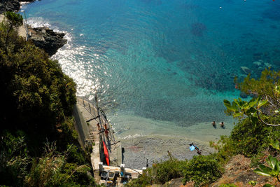 Coastline of ligurian sea in bonassola, la spezia, liguria, italy.