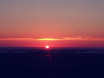 Scenic view of sea during sunset