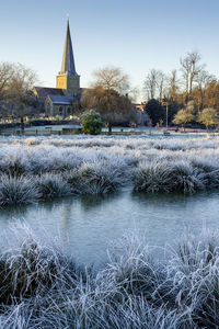 View of church at waterfront