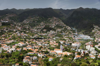 High angle shot of townscape