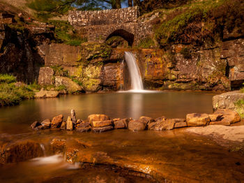 Scenic view of waterfall