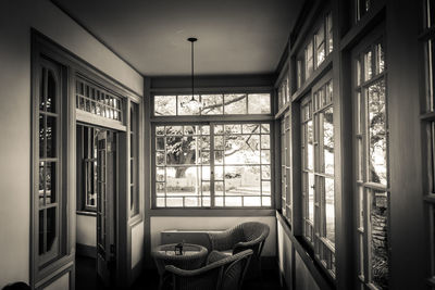 Armchairs and table in domestic room