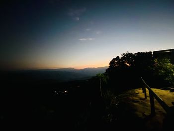 Scenic view of silhouette landscape against sky during sunset