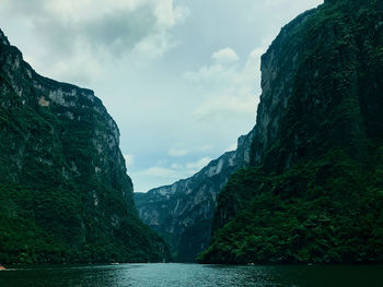 Scenic view of mountains against sky