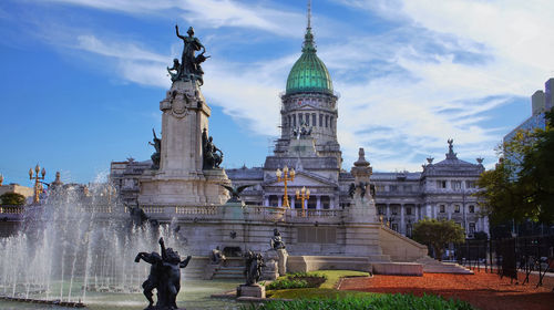 View of buildings against cloudy sky