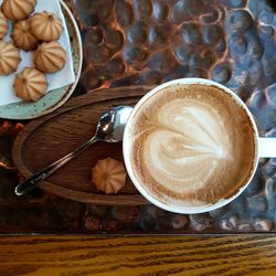 Directly above shot of coffee on table