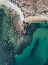 Aerial view of tanjung aan beach,lombok,indonesia