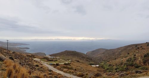 High angle view of landscape against sky